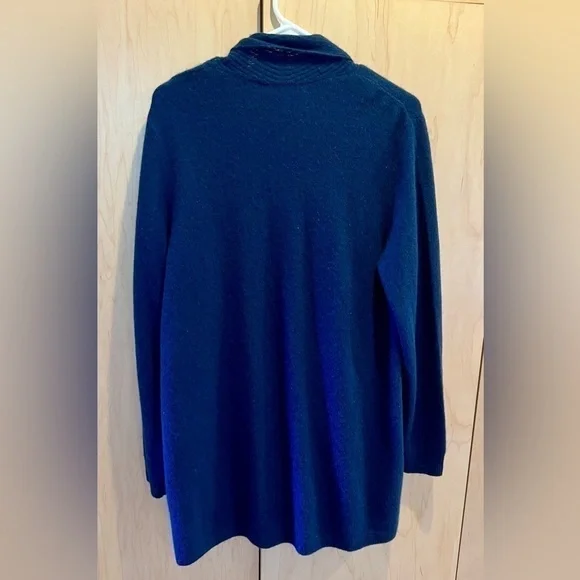 Tommy Bahama Womens Cashmere Knit Sweater Coat Size L Blue Open Front - Picture 5 of 8